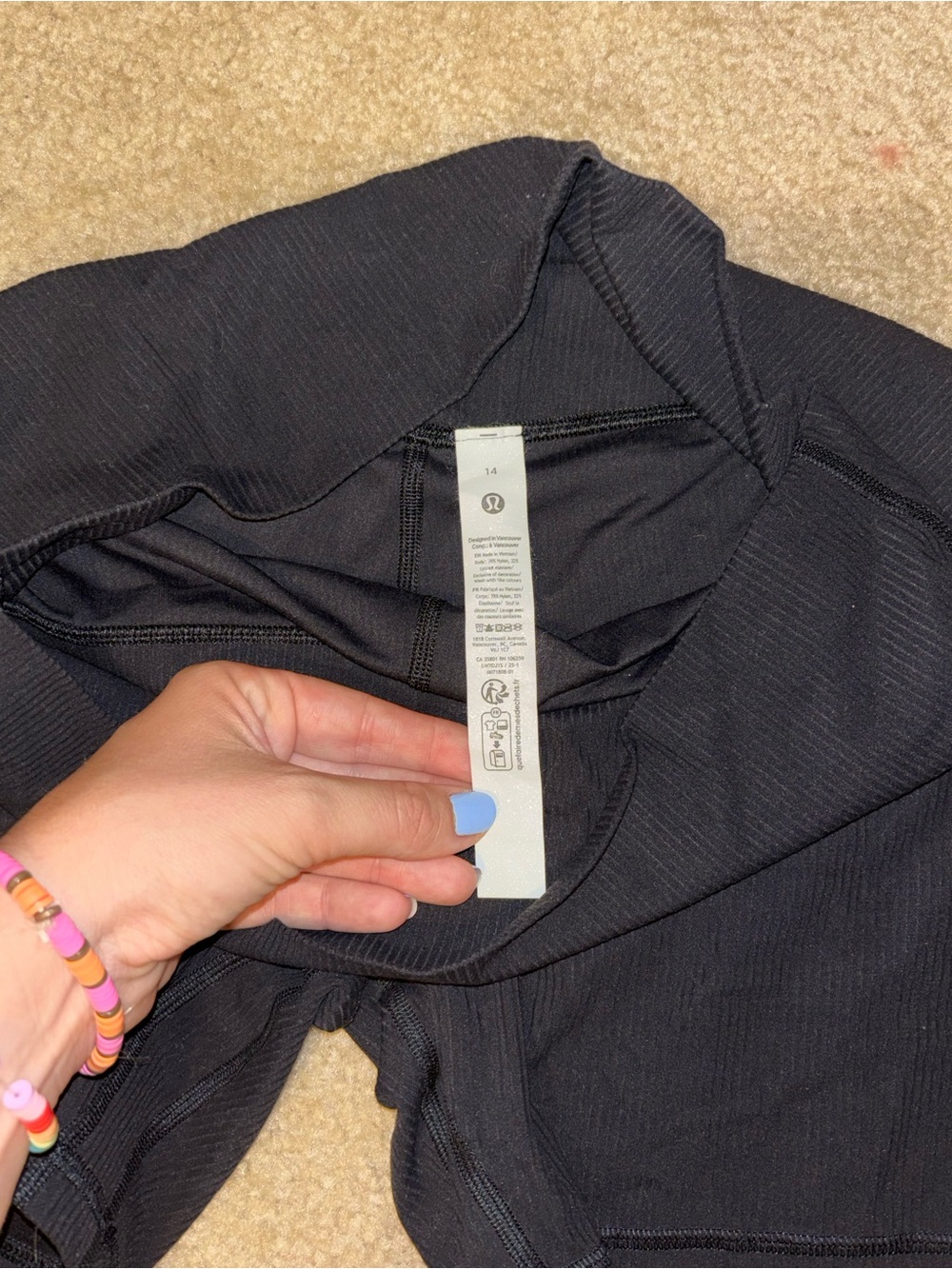 lululemon athletica Black Ribbed Leggings